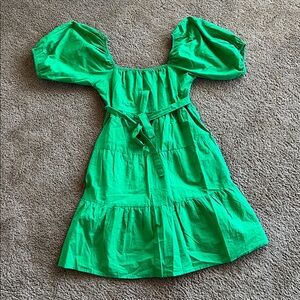 Sim & Sam Vibrant Green Smocked Dress